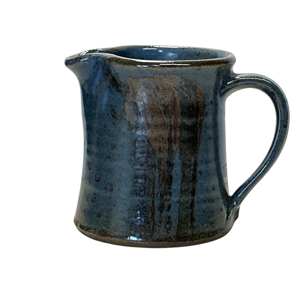 Elegant Blue Ceramic Coffee Pitcher by Leach Pottery signed PL Peter Leach